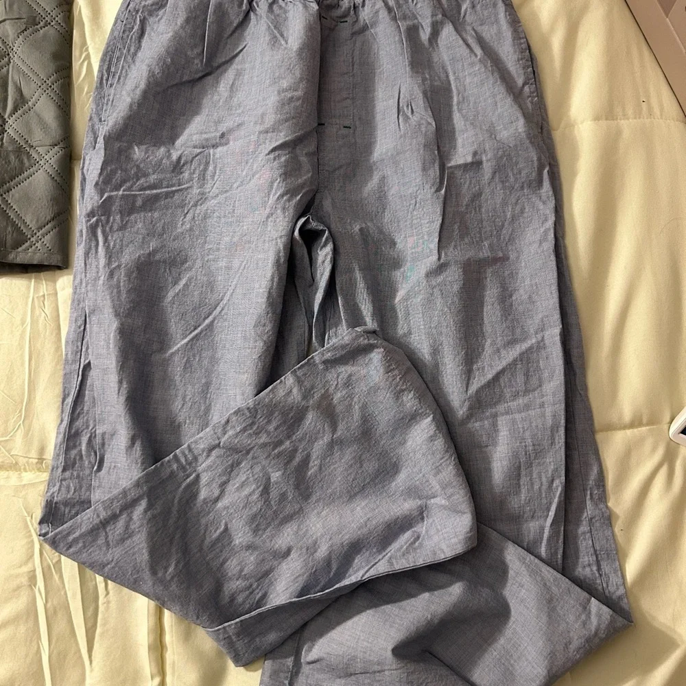 Tommy Hilfiger Light Gray Linen-Blend Casual Chinos